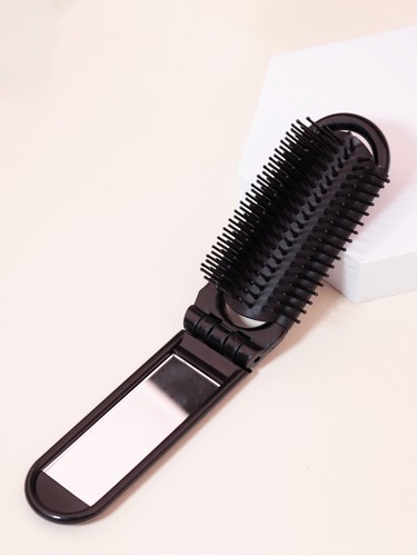Folding hair brush - folding, mirror