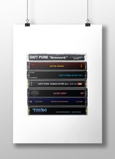 Daft Punk Poster: Cassette Print, Original Daft Punk Albums, Gift, Art