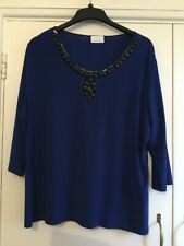 Ladies Blue posh top with stretch size 24 Heather Valley
