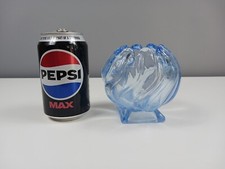 Bagley Art Deco Blue Glass Posy Bowl - #3061 - 10 cm Tall