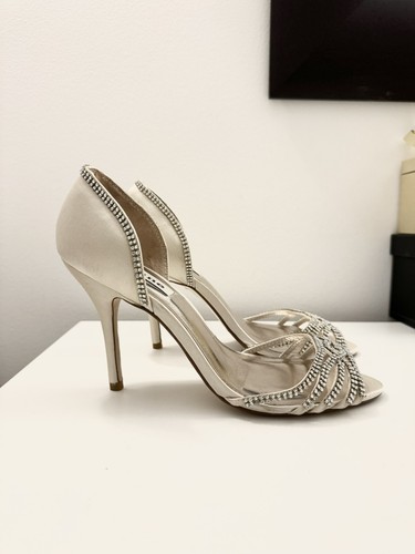 Cream ivory satin shoes with - cream/,