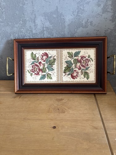 Vintage floral ceramic tile - ceramic,