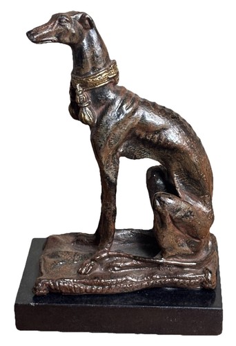 Vintage bronze metal - bronze, greyhound