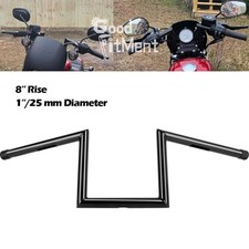 Motorcycle 8" Rise 1" 25 mm Handlebar Z-Bar For Chopper Bobber Cafe Racer Custom