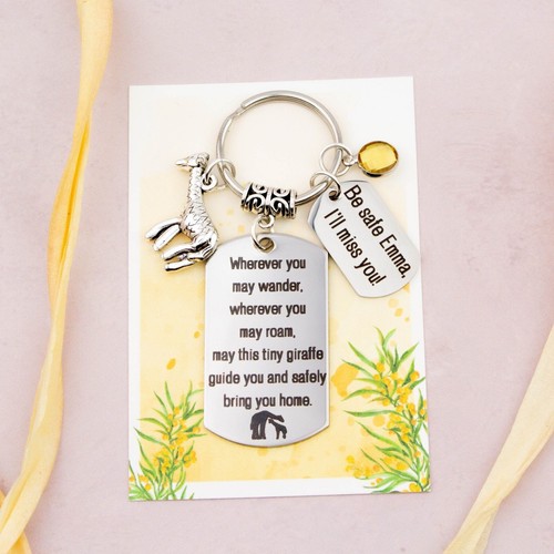 Personalised giraffe keyring - giraffe,