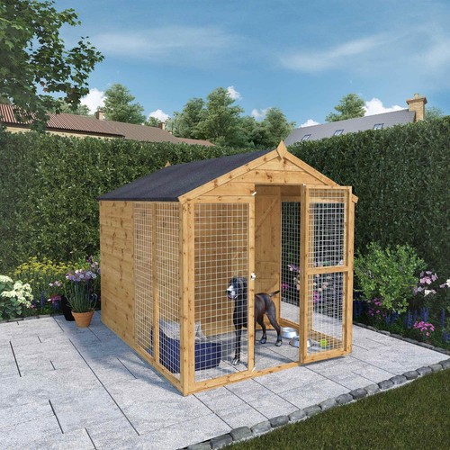 Wooden dog kennel - wooden, run