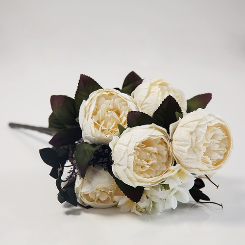 Artificial suede peony flower - artificial,