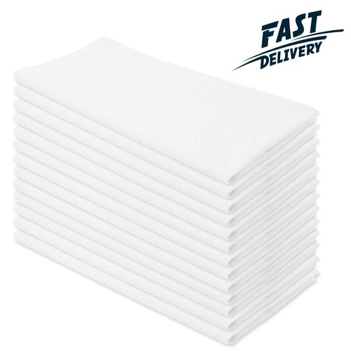 12x white napkins 100 - 12x, 100%