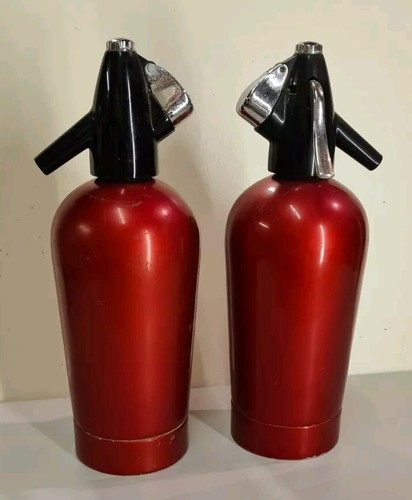 Pair red mid century soda - pair, of