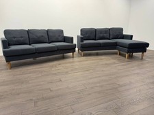 Joshua 3 Seater & Reversible Corner Sofa – Charcoal