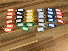 Key Fobs Keyring Set Plastic Writing Tab X32 In Assorted Colours