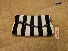 Faith Black And Cream Clutch Bag