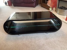 Tech Link TV Stand - Black Gloss, Glass shelf 