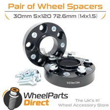 Bolt-On Wheel Spacers (2) 5x120 72.6 30mm for Bentley Arnage [Mk2] 06-09