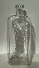 Vintage Clear Glass Boots The Chemists Bottle 18cm tall