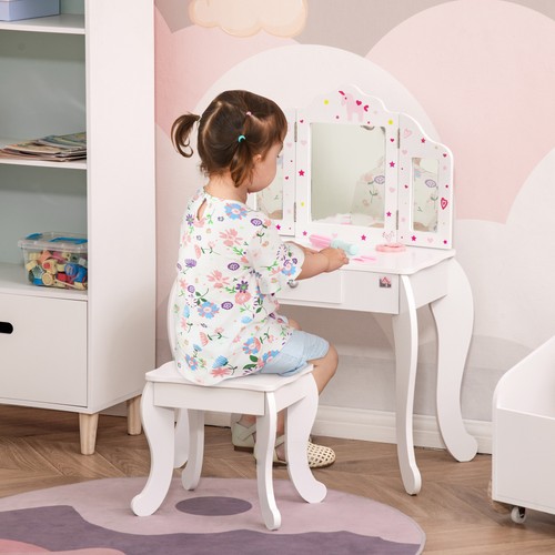 Kids vanity table - vanity, chair