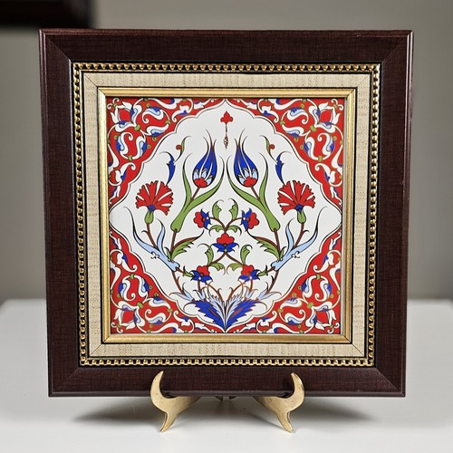 Framed turkish iznik ceramic - framed,