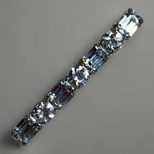 Vintage Bar Brooch Clear Glass