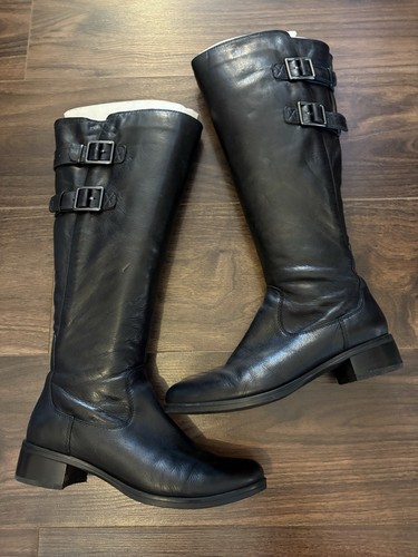 Clarks black leather knee - clarks,