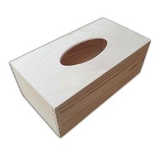Wooden Tissue box whit a sliding bottom, Unpainted - For Decoupage