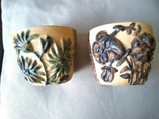 X 2 Vintage Harmony Pottery Cornwall Planters 3.6 Inches Tall 