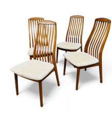 SET OF FOUR DANISH CHAIRS PREBEN SCHOU ANDERSON TEAK DINING CHAIRS C1960s