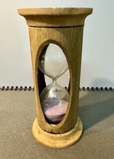 Hourglass Timer in Wooden Surround with Purple Sand, Two Minutes timer