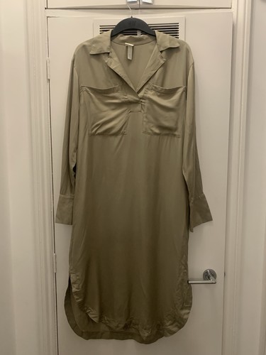Khaki olive green satin - h&m,