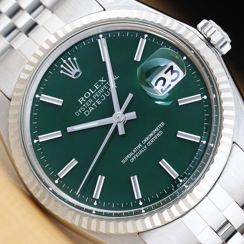 Rolex mens datejust green dial - rolex,