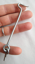 4" (100mm) Steel Cabin Hook & Eye, Galvanised Finish, Shed, Gate, Hutch etc.