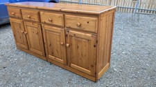 Double sideboard solid pine 186cm long 2 double door cupboards 4 drawers TC11025