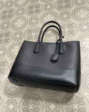 Zara bag handbag black textured large two top handle zip up