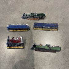 5 Railway Themed Badges Enamel
