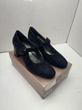 Ladies Navy Suede Shoes stylish high heel  buckle wedding party office UK5.5