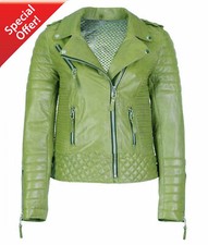Womens Stylish Green Leather