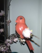 2 Vintage 1960s Plastic Clip On Birds  Made Hong Kong More Available