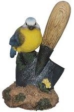 Blue Tit Bird on Trowel -