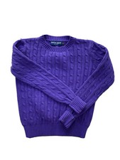 American Apparel Women Cropped Fisherman Long Sleeve Pullover Color: Purple Sz S