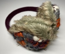 Hand Knitted Pompom 100% Wool Adjustable Cable Knit Winter Woolly Earmuffs-KuSan