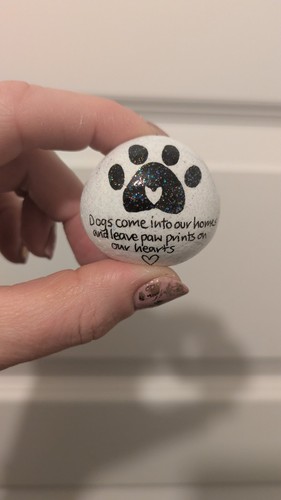 Hand painted pebble - hand,