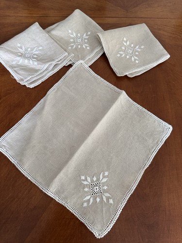 Four irish linen napkins with - linen,