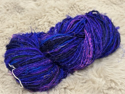 Handspun sari silk yarn 100g - sari,