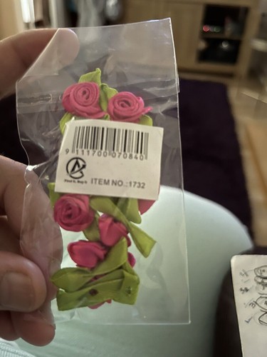 Satin small ribbon roses - satin,