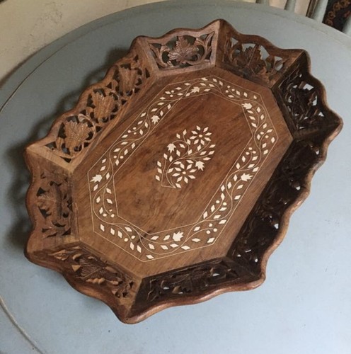 Wood metal serving lap tray - wood/metal,