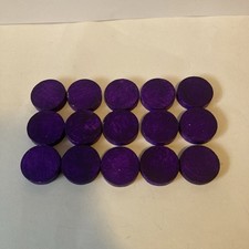 15 Violet Backgammon Pieces