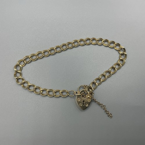 9ct gold double curb bracelet - gold, double-curb
