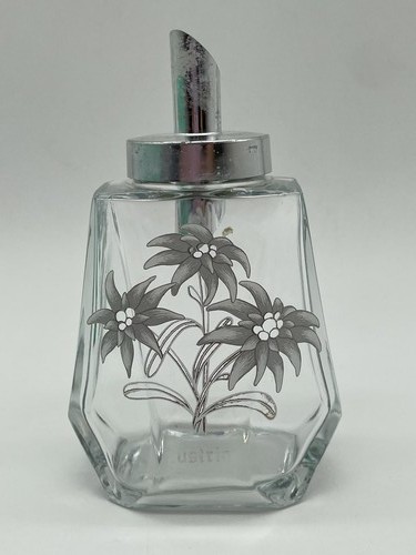 Vintage glass floral sugar - glass,