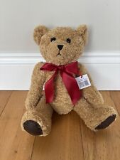 20 Classic Teddy Bears BULK Order - Red Ribbon - Hand Sewn Faux Leather Paws