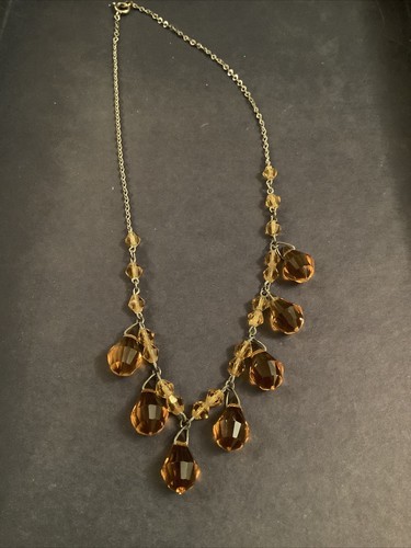 Vintage art deco amber crystal - art,
