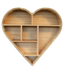 Wooden Heart Floating Shelf